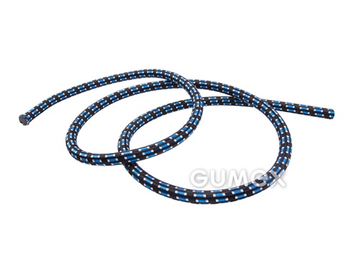 Gumolano, priemer 12mm, gumové vlákno/PP oplet, čierno-modré